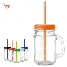 Bicchiere a forma barattolo - 400ml - TROPICAL TWIST